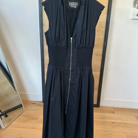 Anthropologie Black Midi Dress with Zipper - Picture 2 of 3